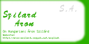 szilard aron business card